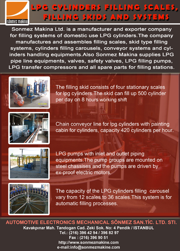 Sonmez Makina Ltd. is a manufacturer and exporter company for filling systems of domestic use LPG cylinders.